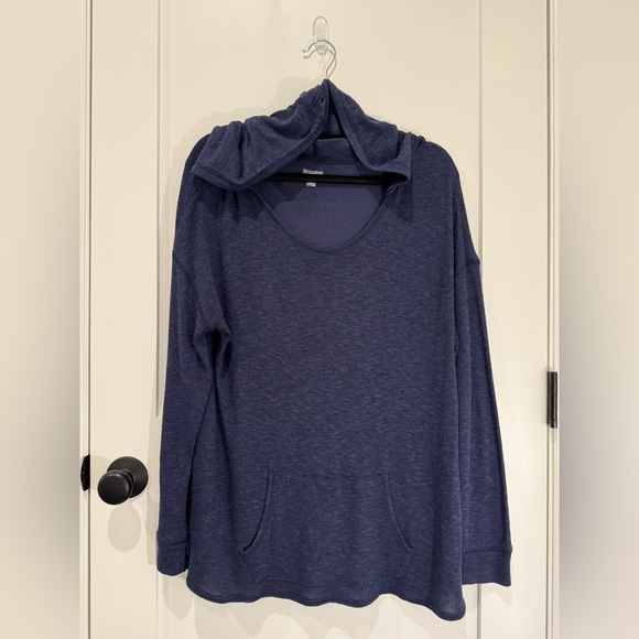 Aerie Women’s Navy Blue Thin Knit Pullover Hoodie Size Xl - Picture 1 of 6